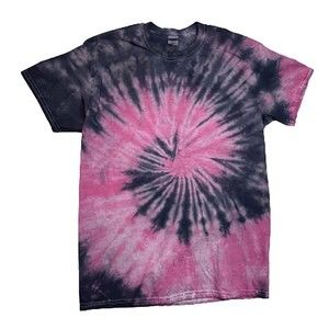 Tie Dyed Pink and Dark Gray T Shirt